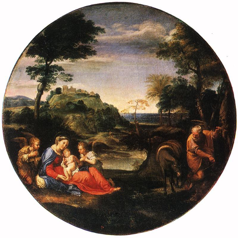 CARRACCI, Annibale Rest on Flight into Egypt ff oil painting image